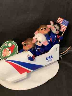 Annalee 5" Olympic Dreams Bobsledding Mice Exclusive 852222 100 Ltd SOLD OUT