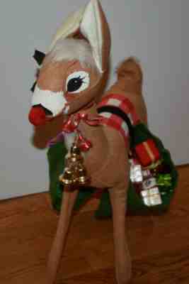 1971 Annalee 21" Rudolph Reindeer Christmas with Two Bags/Presents Collectible