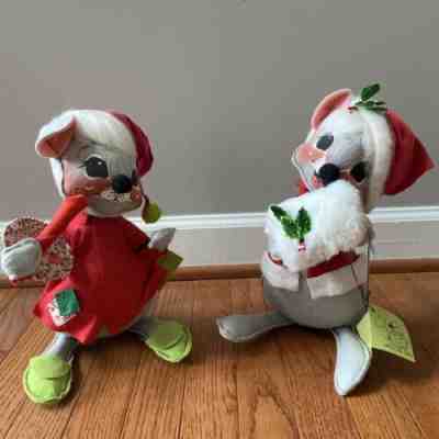 ANNALEE DOLLS CHRISTMAS Vintage 1985 12â? 2p Santa & Mrs Claus Mouse