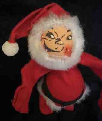 Vintage Annalee Doll Santa 8 IN 1962 Tagged Christmas Elf Doll Felt Artist Doll