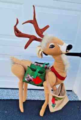 VINTAGE Rare 1968 ANNALEE Huge REINDEER 36â? Tall