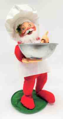 Vintage Annalee Doll Santa Claus Christmas Baker Cook Pastry Chef Jolly Red 1178