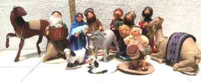 AnnaLee Mobilitee Doll Vintage Nativity 12 piece RARE!