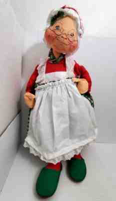 Vtg Annalee Mobilitee Mrs Santa Claus Plush Doll 30" 1983 Posable Christmas