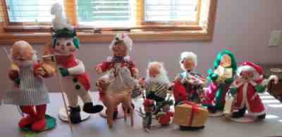 VINTAGE Annalee Santa Mrs Claus Sewing Christmas Carol Mice Reindeer Ornaments