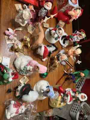 Vintage Annalee Dolls Christmas Holiday Lot of 20 + W Tags Originals *Look* B
