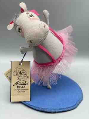 Vintage 1999 Annalee Doll Ballerina Dancing Hippo Ballerina, Pink Tutu, 8.5â?