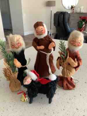 Vintage Annalee Dolls Christmas Lot- Friars Monk Black Sheep 1960â??s