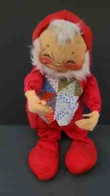 Annalee Dolls 18" Santa Helper Gnome Closed Mouth 1973 Christmas