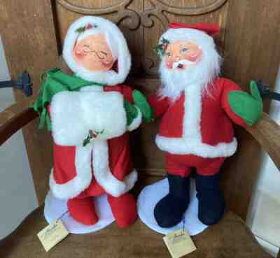 Annalee Santa & Mrs Santa Claus Dolls 18" Collectible 1994 Made USA 5504 5642
