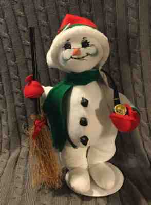 2016 15â? Snowflake Snowman W/ Broom & Pipe New W/ Tag Christmas Annalee Doll