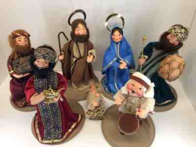 Rare Vintage Annalee Nativity Christmas Decor Set 7