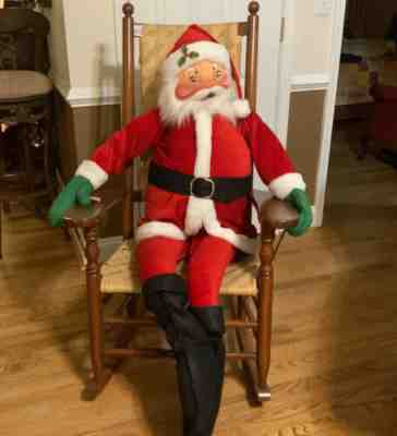 AnnaLee Posable Christmas Santa 48+ Inch On Stand Mobilitee Doll Vintage RARE!