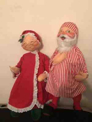 Anna Lee Dolls 30 Inch Mr. And Mrs. Santa In Pjs 1987