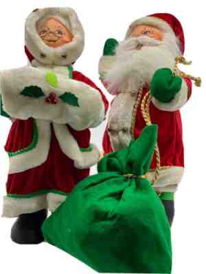 Annalee Christmas Doll 2006 Jinglebell Set Mr. And Mrs . Santa Claus Muff 18 â??