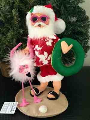 ANNALEE NEW with tag SPECIAL EDITION #411021 SUNNY SANTA & FUZZY PINK FLAMINGOÂ 