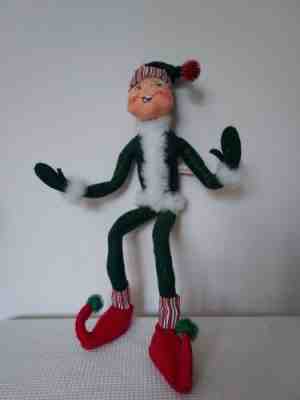 Annalee Christmas Elf Green Red Large Candycane Stripe. 20 + inches 2005