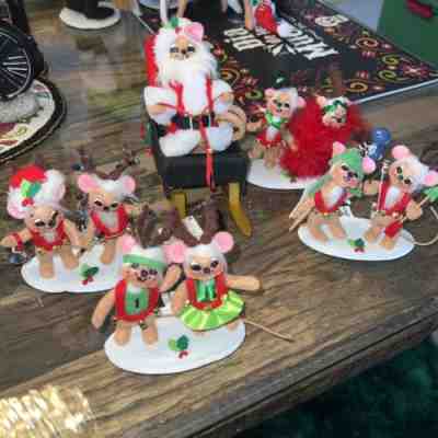 Annalee Christmas Santa Mouse and sleigh w 8 Reindeer 2020