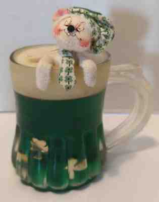 Annalee 5" Irish Hot Tub Mouse Beer Mug St. Patrick's Vintage St. Patty's Decor