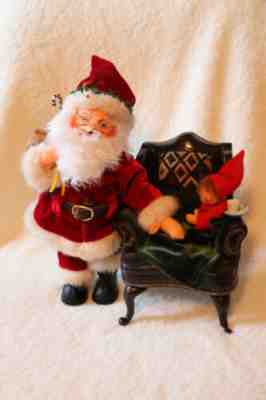 Annalee Santaâ??s Arrival 2005 Santa Sleeping Child in Chair Milk Cookies RARE!