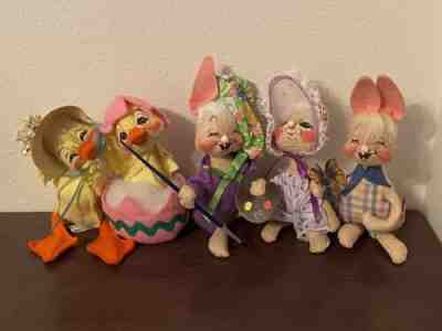 Annalee bunny rabbit lot chicks easter vintage 1990 Painter Egg Fast Ship
