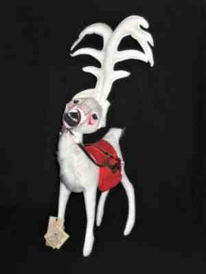 ANNALEE 18" Snow E. Reindeer ~ Large Antlers ~ Red Saddlebags ~ NWT USA '98