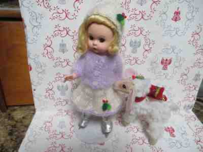 Madame Alexander 8 doll-Wendy ice skater w Reindeer Original Annalee Mohair Club