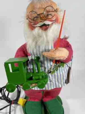Very Rare, Hard to find Annalee Motorized 18" Santa Painting a train. Tag #9900