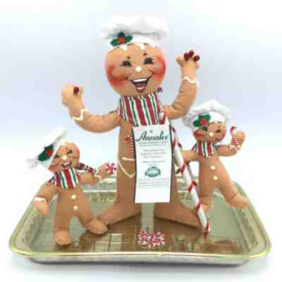Annalee 2006 Ginger Fun Gingerbread Men Trio Vignette 9" Christmas Doll w/ TAG