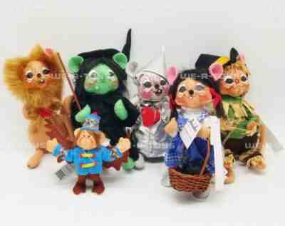 Annalee Mobilitee Dolls Lot of 6 Wizard of Oz Wired Dolls 2008 NEW