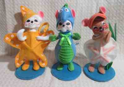 Annalee Wannabe Beach Mice Sand Dollar Sea Horse Star Fish 2020 set of 3