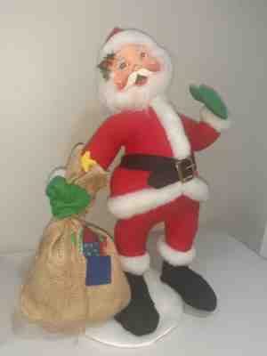 Vintage Annalee Doll Christmas Santa Wind Up Musical 1996 18" Works
