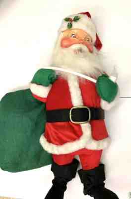 Vintage Annalee Mobilite 1983 Santa with Pipe and Gift Bag