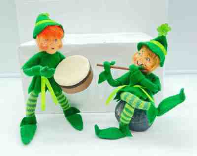 2-9â? Annalee Musical Leprechaun Dolls 2011 Drummin On Elf & Irish Whistle Elf