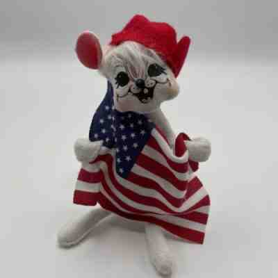 2014 Annalee Exclusives 6" All American Mouse with Flag 4th of July Open Mouth