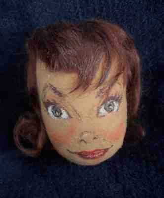 Vintage Annalee Doll Head Prototype 1950s Meredith NH Felt Doll Head 4 IN Doll