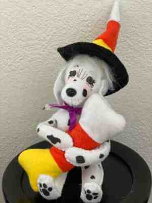 Annalee BRAND NEW RETIRED Tag & Original Bag Dalmation Pup with Candy Corn Bone