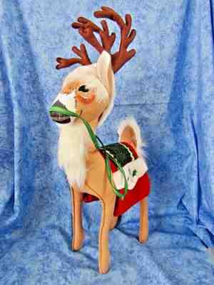 Annalee Mobilitee Doll: Christmas - Reindeer with Reins & Christmas Hat
