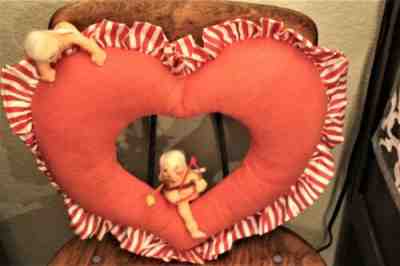 Annalee Doll Cupid Cherub Bow Arrow Valentine's Day Heart Pillow 1997 MUST L@@K