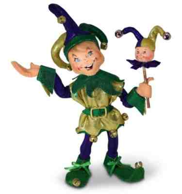 ANNALEE 9" DOLL "MARDI GRAS ELF" 2022 JESTER #262222* NEW * FREE SHIPPING