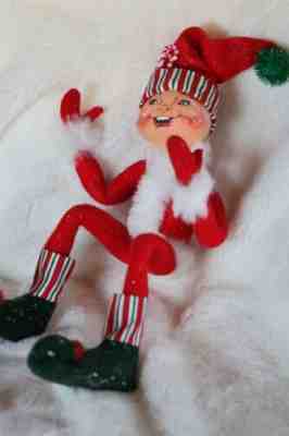 Annalee Christmas elf red large candycane stripe. 20 inches. 2005