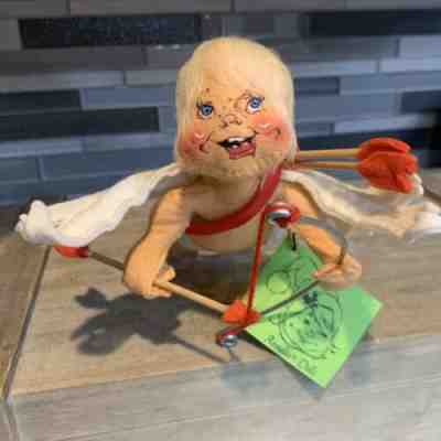 Annalee Valentine's Day Cupid Kid Angel Cherub 1987 Posable Felt Plush Doll