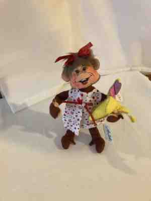ANNALEE Valentines Day MONKEY AROUND Girl 6" 2010 75th Anniversary W Tag 101510