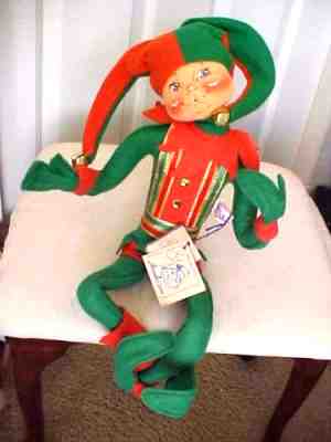 RARE HTF Annalee CHRISTMAS 22" JUST A JESTER w Tags 1996 Tush Tag MINT CONDITION