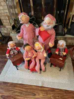 1963 Annalee Christmas Dolls Sold in a group. Must See! 6 Dolls.
