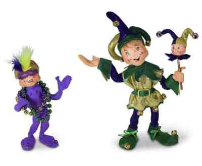 X2 ANNALEE 5" AND 9" MARDI GRAS ELF-JESTER 2022 - #262122 AND #262222