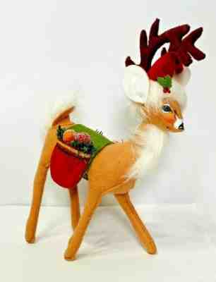 Annalee 8" Christmas Delights Reindeer Wearing Santa Hat 2012 Holiday DÃ©cor