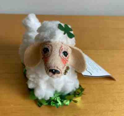 Annalee Irish Lamb St. Patrick's Day Doll 5" Green Bed Of Shamrocks Paddy's 2009