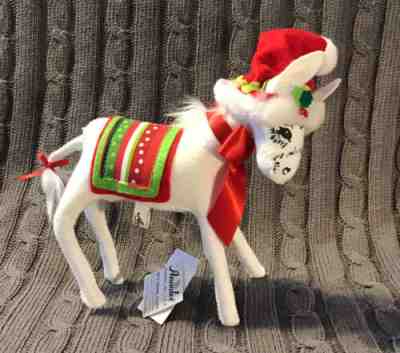 Christmas Annalee Doll 2015 8â? Jolly Lolli Donkey With Santa Hat Lot #8 Tags