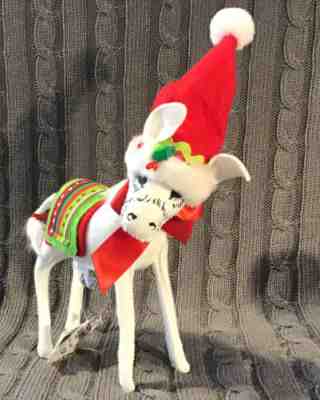 Christmas Annalee Doll 2015 8â? Jolly Lolli Donkey With Santa Hat Lot #8 Tags